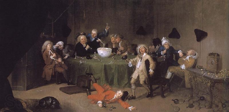 William Hogarth A modern midnight conversation